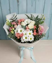 Букет цветов из:  Розы, Лизиантусы и Хризантемы #REPLACE_PRED# Дедилово