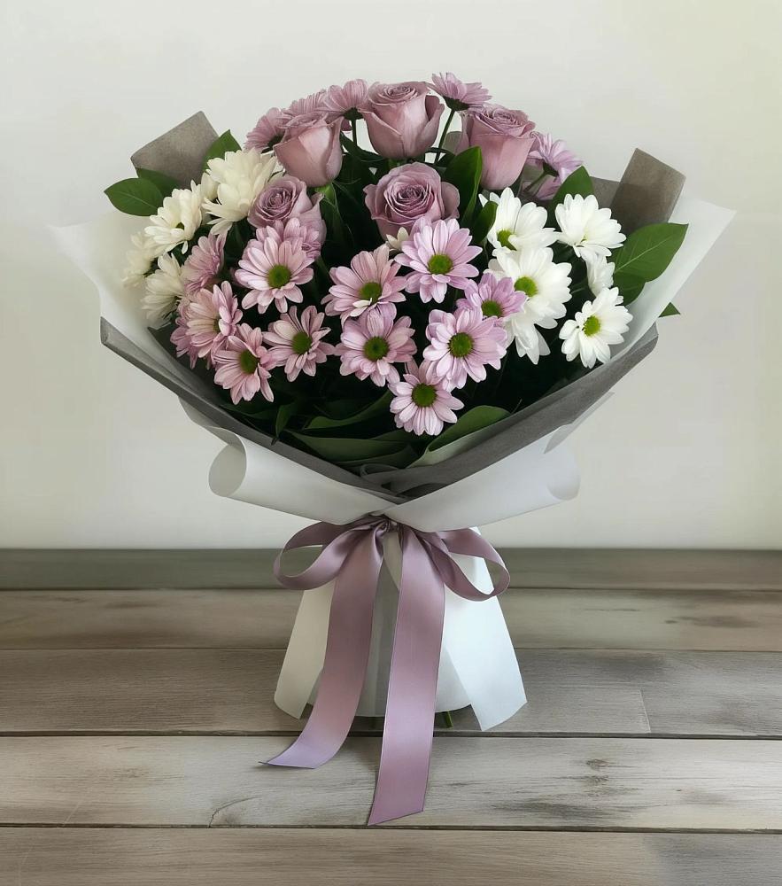 Букет цветов из: Хризантемы и Розы в Дедилово