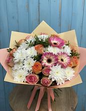 Букет цветов из:  Розы, Герберы и Хризантемы в Дедилово