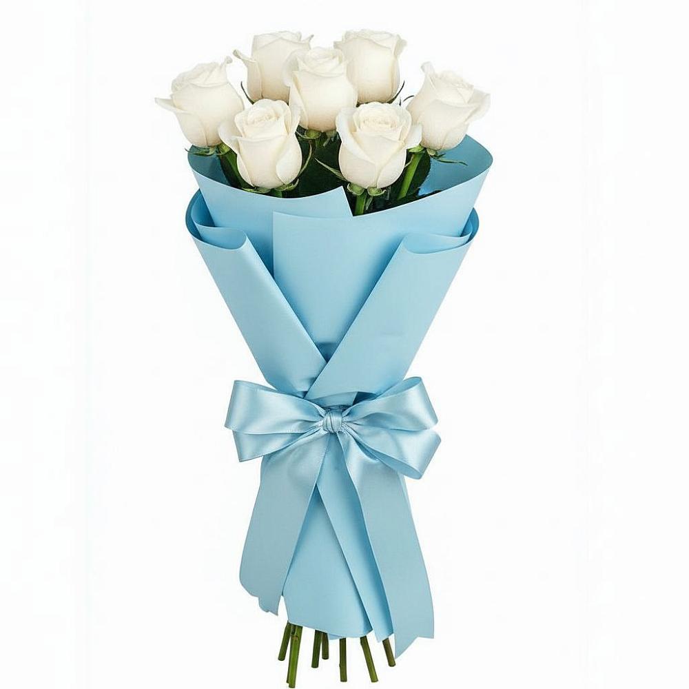 Букет 7 белых роз Проуд в Дедилово