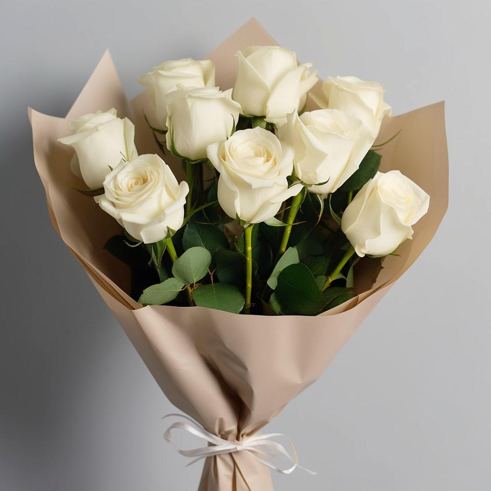 Букет 9 Белых роз Эдлесс Лав в Дедилово