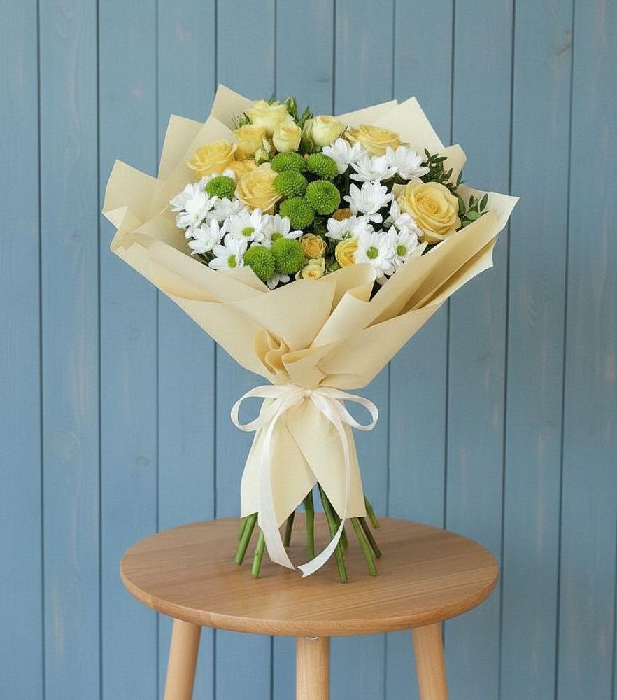Букет цветов из: Хризантемы и Розы в Дедилово