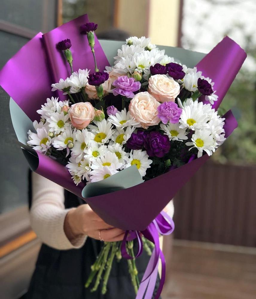 Букет цветов из: Хризантемы, Гвоздики и Розы в Дедилово