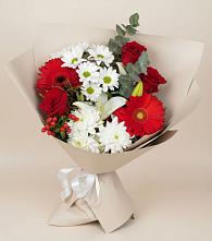 Букет цветов из:  Розы, Хризантемы, Герберы и Лилии в Дедилово