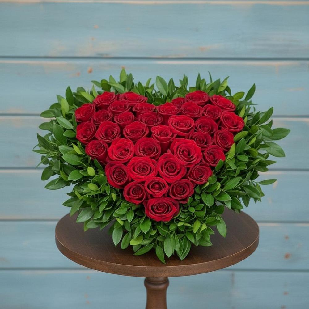 Цветочная композиция из Розы в виде сердца в Дедилово