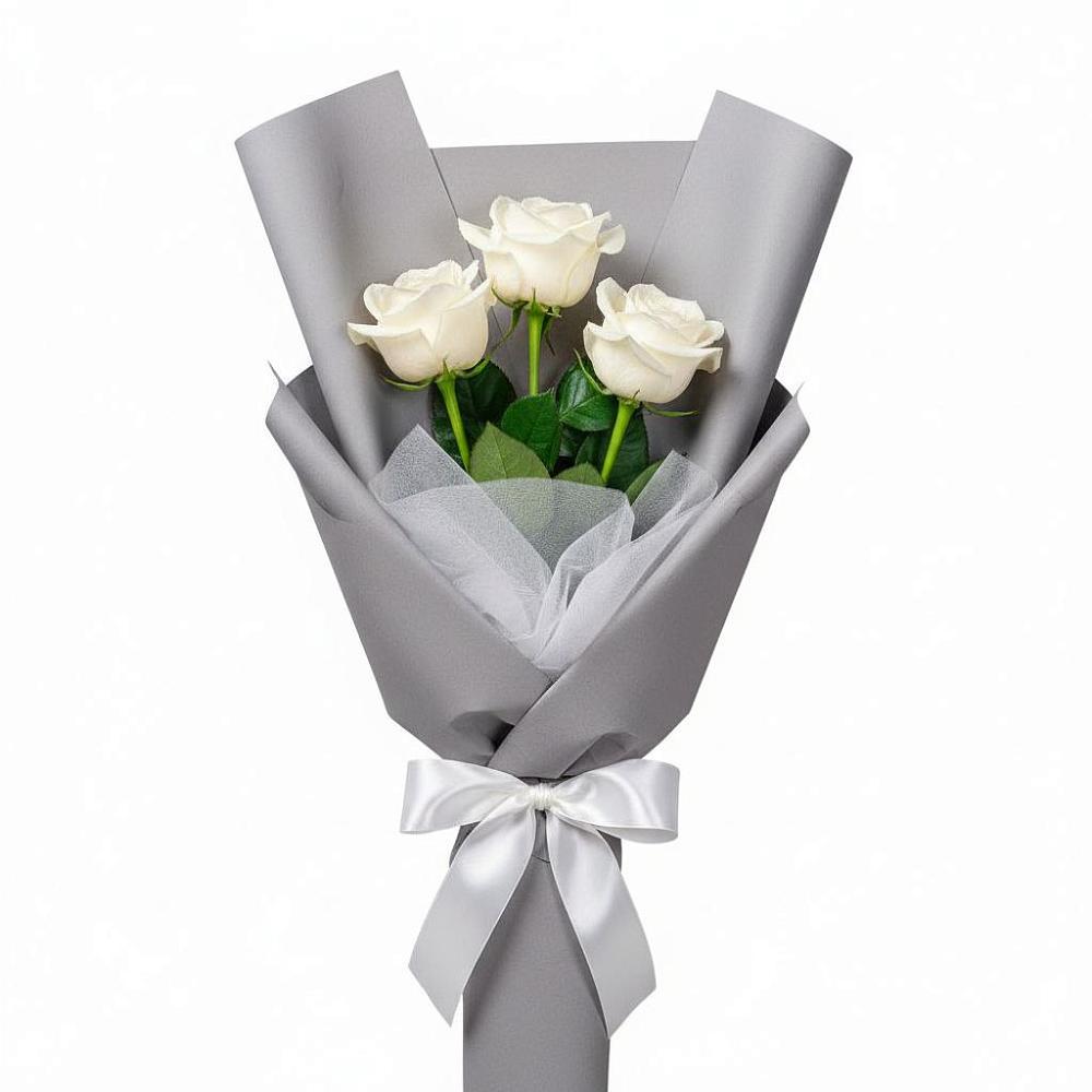 Букет 3 белые розы в Дедилово