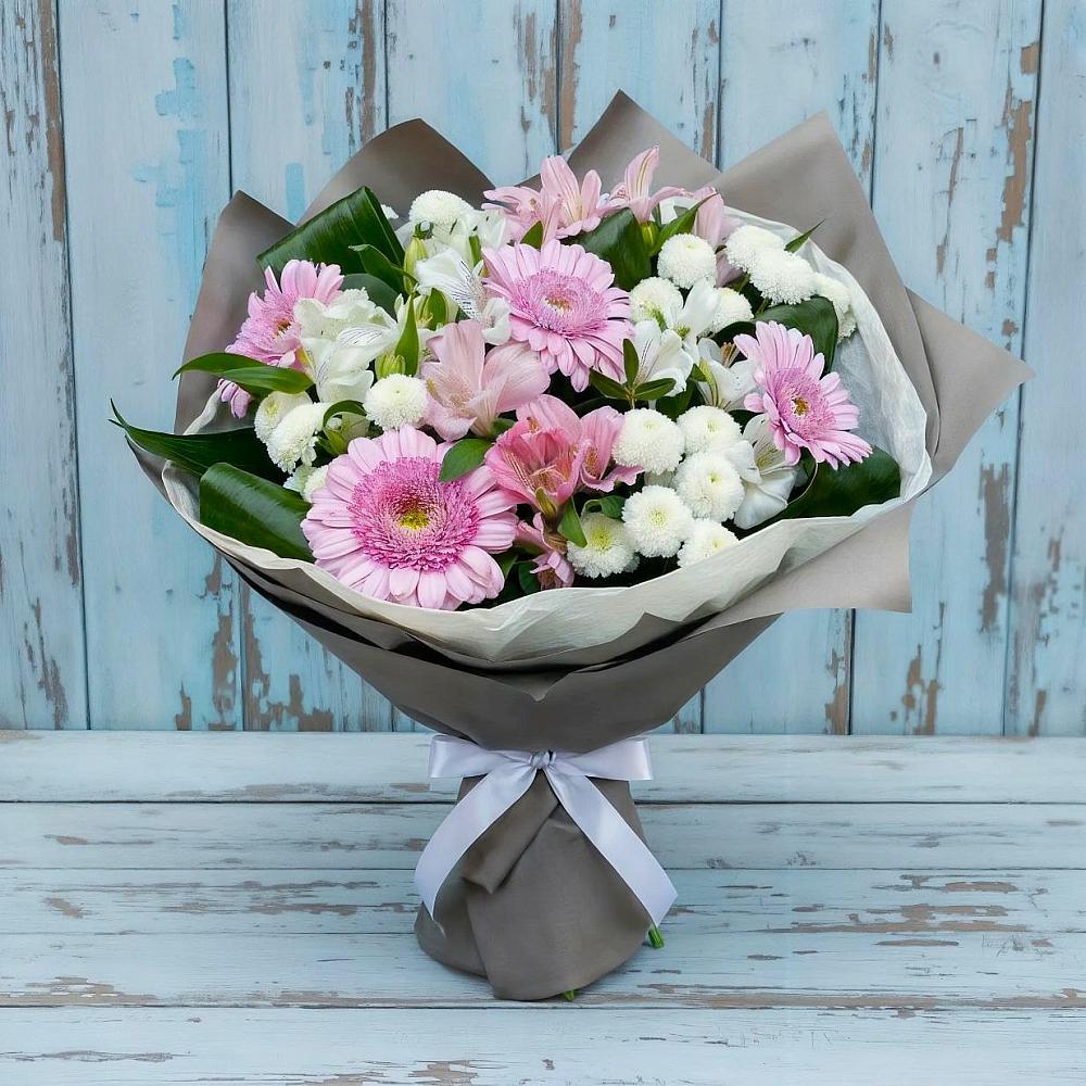 Букет цветов из: Герберы, Альстромерии и Хризантемы в Дедилово