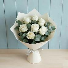 Букет Белые розы в Эвкалипте #REPLACE_PRED# Дедилово